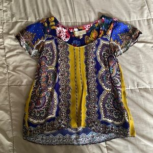Vibrant Anthropologie Size 8 top, never worn